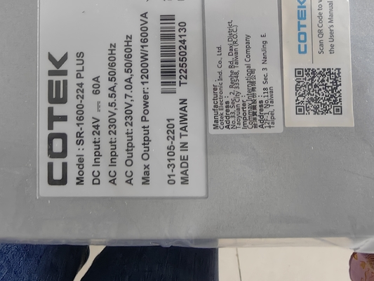 Cotek Inwerter prądu stałego SR 1600-224 Plus 24Vdc włącz 230Vac wyjście 1600VA Inwerter stojak