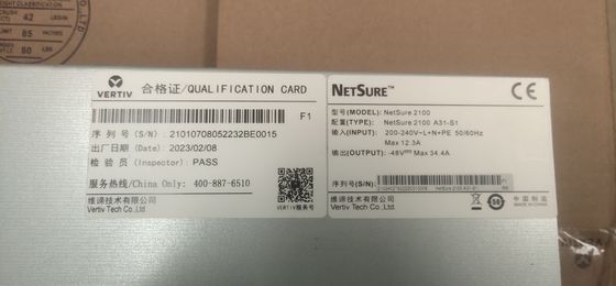 NetSure 2100 A31-S2/S3 48V System zasilania prądem stałym 3kW 1U Wysokowydajne rozwiązanie zasilania telekomunikacyjnego