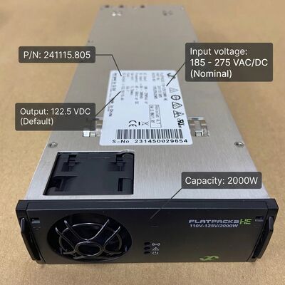 Moduł prostownika Eltek Flatpack2 110V 2000 HE, numer części: 241115.805, wysokowydajne zasilanie DC dla sieci energetycznych i podstacji