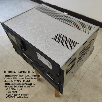 Wykonany na zamówienie system zasilania telekomunikacyjnego 115VAC 48Vdc 12KW 6KVA z modułowym prostownikiem Eltek 241123.102