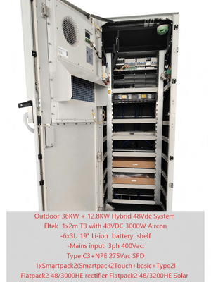 Telecom Hybrydowy system Solarna szafka zewnętrzna 36 kW + 12,8 kW z kontrolerem Smartpack 2