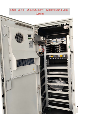 Zewnętrzna szafa zasilająca z hybrydą słoneczną 48 V prądu stałego 36 kW + 12,8 kW do zastosowań poza siecią