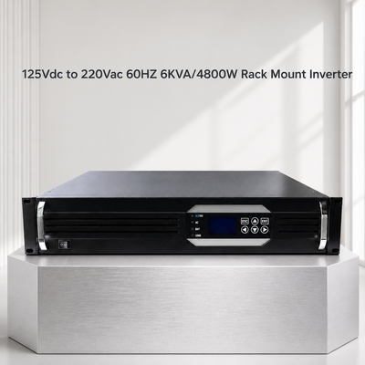 19 cali 2U Inwerter stożkowy 6KVA 4800W czysta fala sinusowa 125VDC do 220VAC dla zastosowań poza siecią