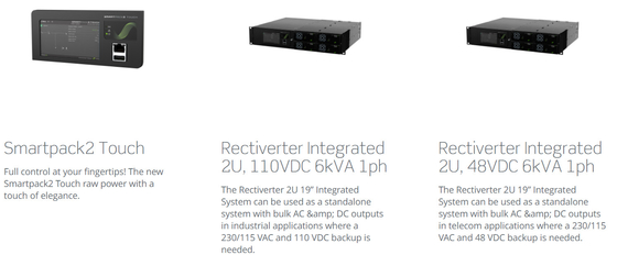 Eltek Rectiverter 2U 6kVA System zasilania Eltek Flatpack z Smartpack2 Touch Controller CIOR0402.1XXX